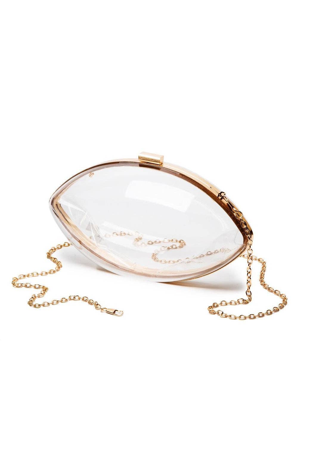 Football Hard Transparent Clutch Crossbody